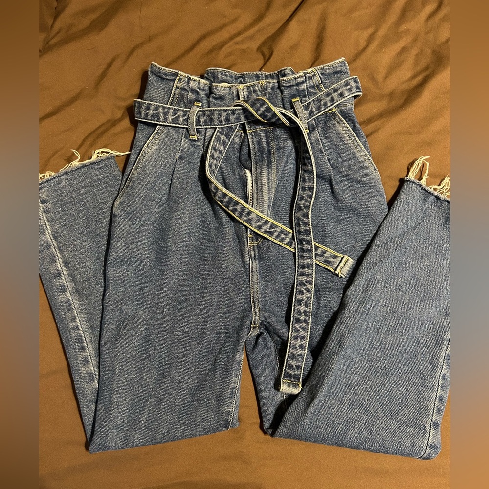 High waisted tie pants